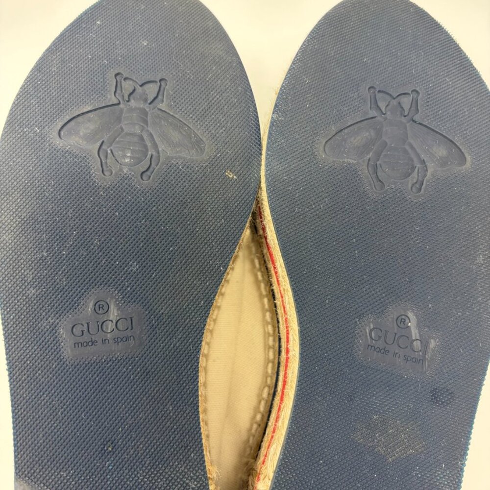GUCCI Espadrille Sneaker Womens 38.5 / 8.5 US GUCCI Logo Prints Platform Wedge - Picture 14 of 15